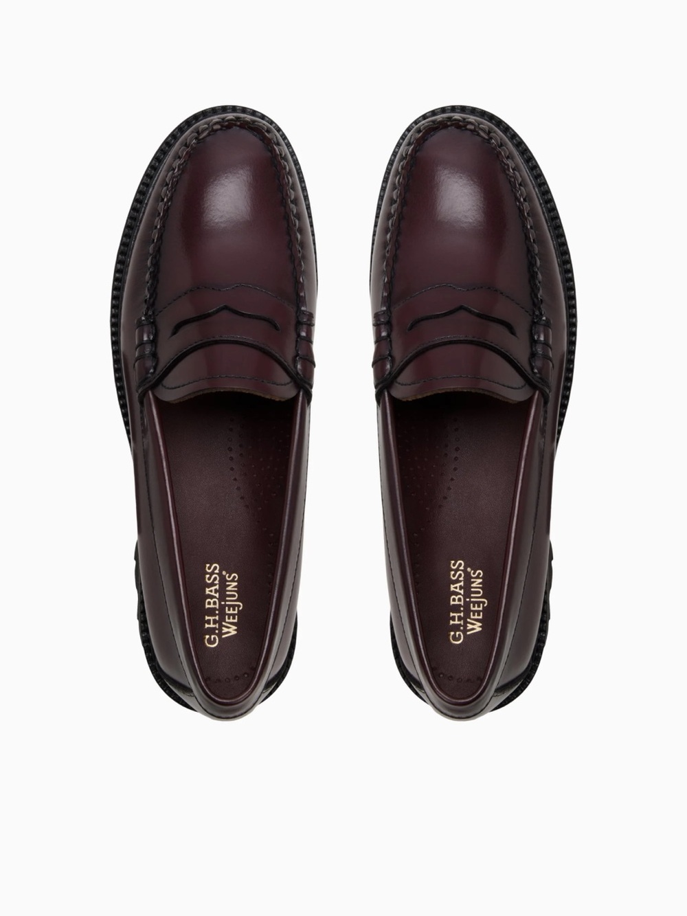 G.H. Bass Whitney Super Lug Weejun Loafers- Wine color